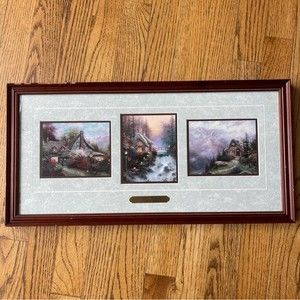 Thomas Kinkade Sweetheart Cottages Matted and Framed Accent Print with COA